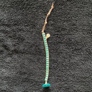 Brand New Leather Aqua Quartzite Stone Bracelet